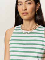 ON THE YACHT SHIFT DRESS - GREEN JUICE / WHITE STRIPE