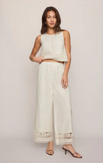 SCOUT EMBROIDERED PANT - WHITE