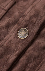 All Day Cropped Suede Jacket - Dark Chocolate