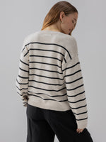 CHILL VIBES SWEATER CHALK BLACK STRIPE