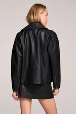 VENTURA VEGAN LEATHER JACKET - BLACK