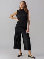 SEMI HIGH RISE BLACK PANT