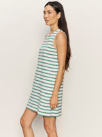 ON THE YACHT SHIFT DRESS - GREEN JUICE / WHITE STRIPE