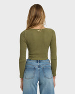 PAXTON LONG SLEEVE TOP - OLIVE