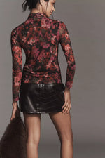 MESH LONG SLEEVE - FLORAL