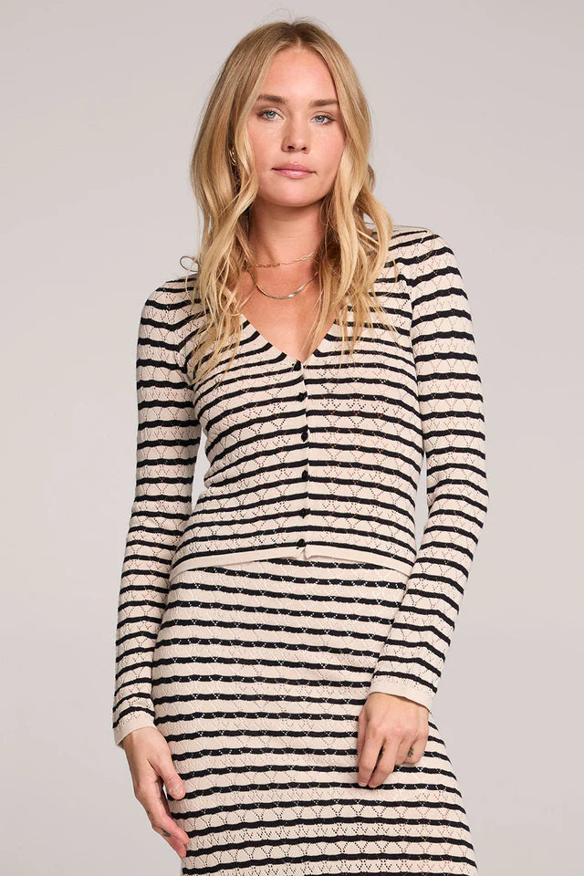 CARDINAL CARDIGAN - BLACK WHITE