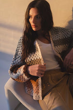 CROCHET CARDIGAN-MULTI COLOR
