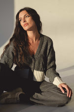 CROPPED CARDI-CHARCOAL