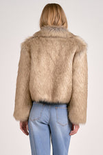FAUR FUR JACKET-TAUPE MULTI