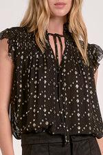 SHIMMER TOP-BLACK/GOLD