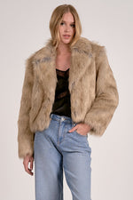 FAUR FUR JACKET-TAUPE MULTI