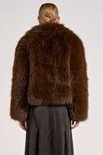 FAUR FUR JACKET-CHOCOLATE