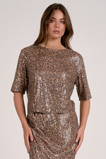 SEQUIN TEE-ANIMAL PRINT