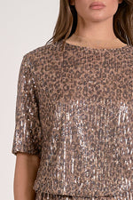 SEQUIN TEE-ANIMAL PRINT