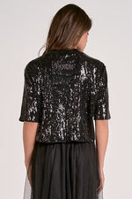 SEQUIN TEE-BLACK