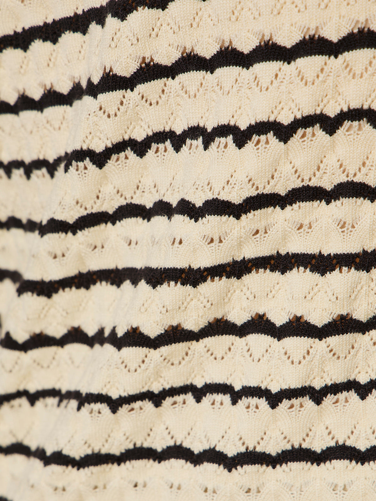 FOREVER STRIPED MOCK NECK - VANILLA CREME WITH BLACK STRIPE