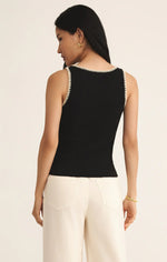 JAIDYNN WHIPSTITCH RIB TANK - BLACK