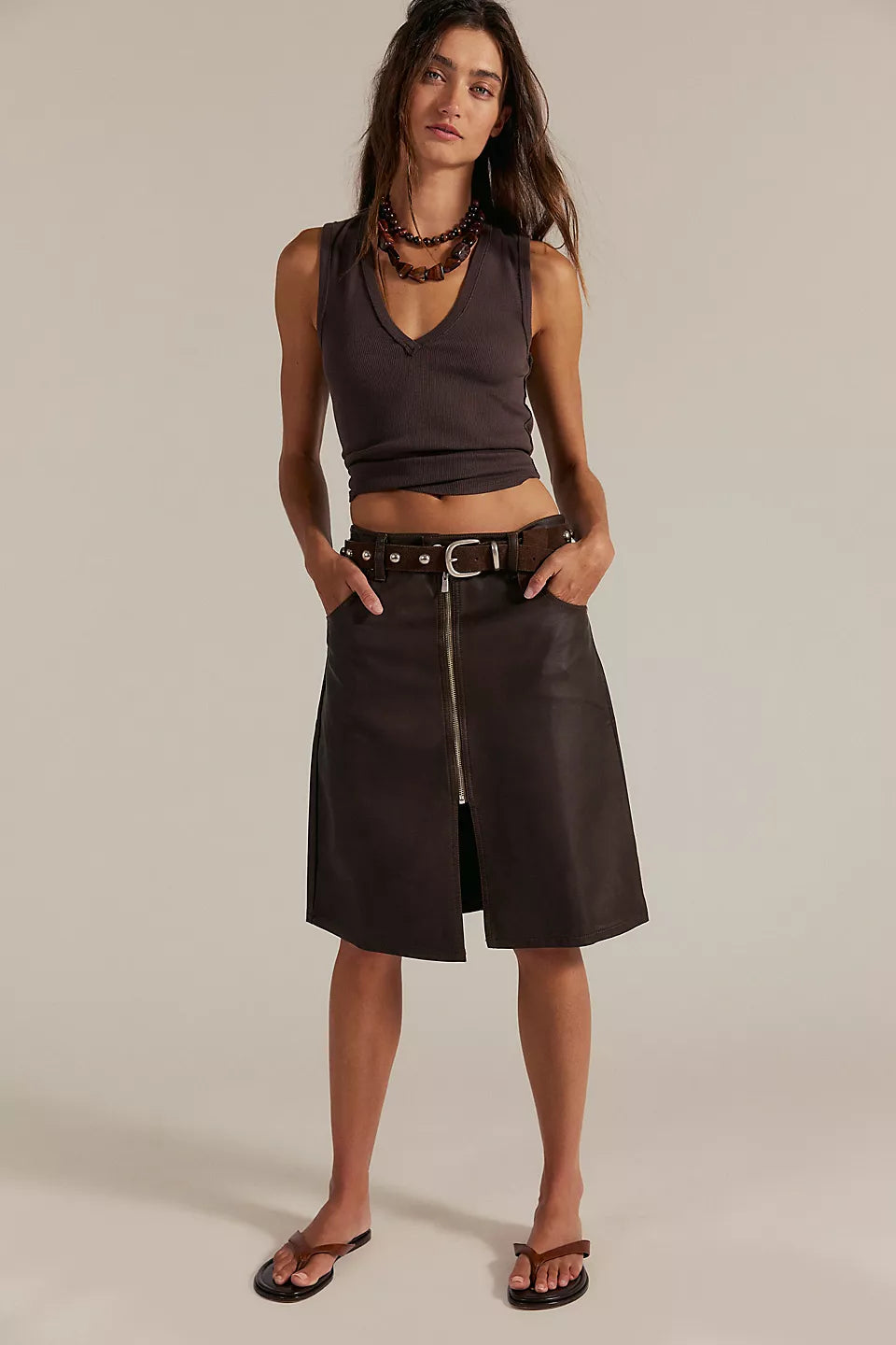 SYCAMORE VEGAN MIDI- RUSTY