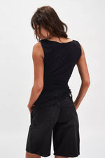 ASH KNIT TOP - BLACK