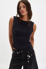 ASH KNIT TOP - BLACK