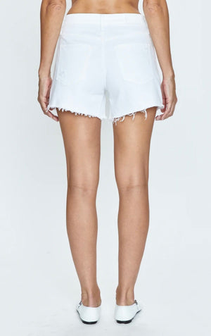 KENNEDY MID RISE SHORT - LE BLANC DISTRESSED