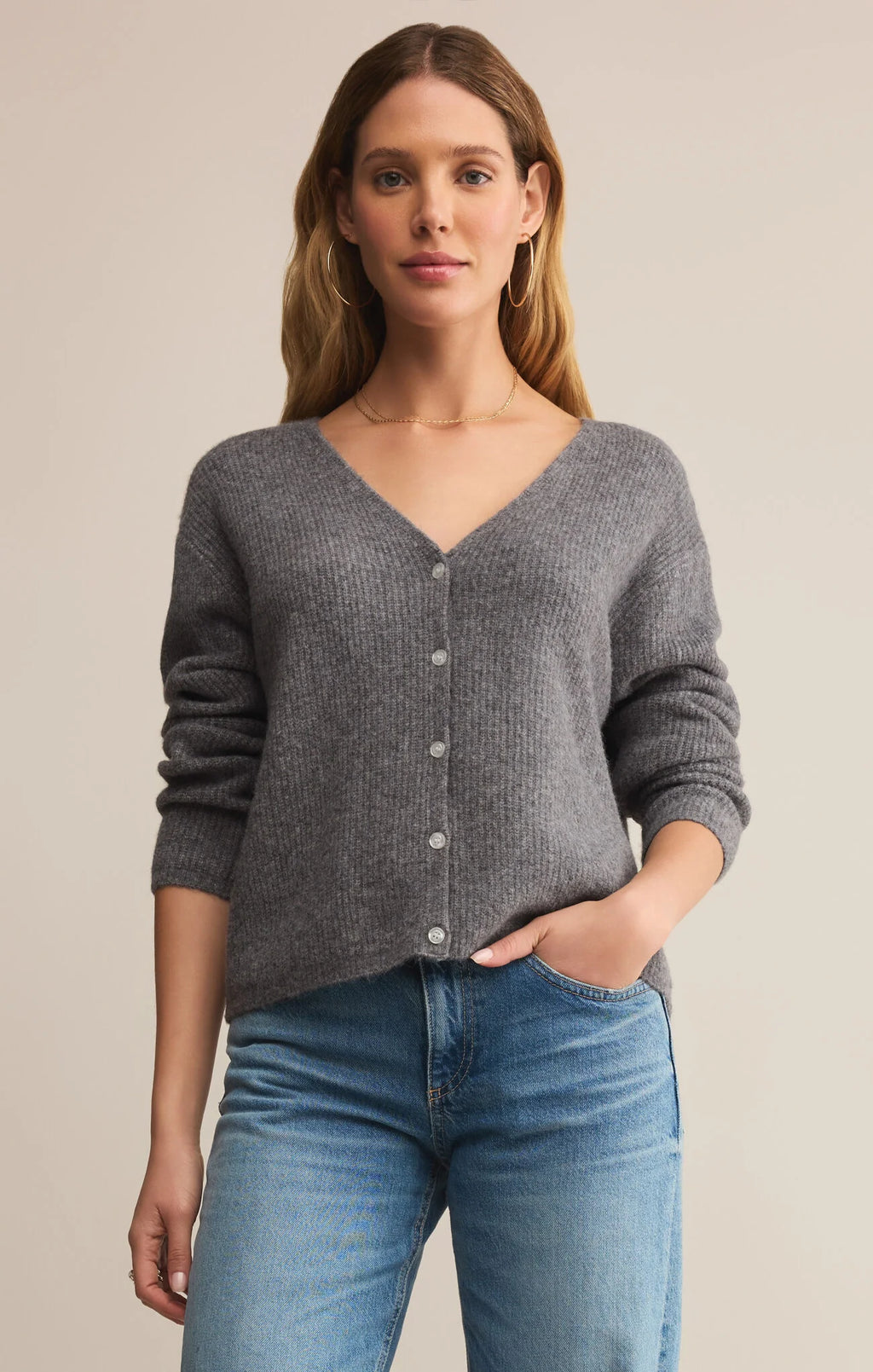 EMILE CARDIGAN - HEATHER GREY