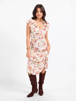 Ruffle Midi Dress - Ivory Multi