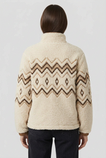 Sherpa Embroidered Jacket- Cream
