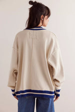 VARSITY CARDIGAN - ECRU