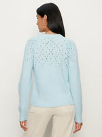 FEMME OPENWORK SWEATER - AQUAMARINE