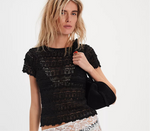 ANGELINA LACE TEE - BLACK