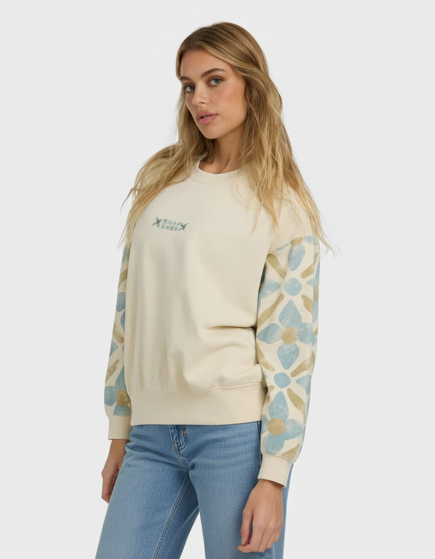 ATLAS TIDE KENDAL CREWNECK PULLOVER - WHITECAP