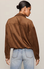 Corin Bubble Hem Jacket - Saddle Suede