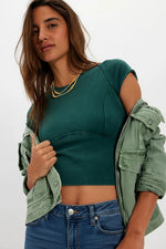 PROTAGONIST CROPPED TEE-RAINFOREST