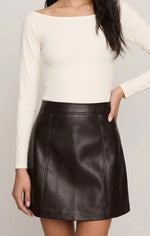 Roux Leather Skirt - Dark Chocolate