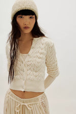 PRETTY IN POINTELLE CARDIGAN - IVORY