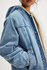 ASHER COSY DENIM JACKET - SNOWDRIFT WASH