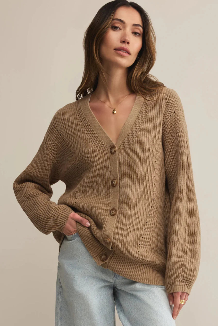 VOYAGER CARDIGAN - DESERT TAN