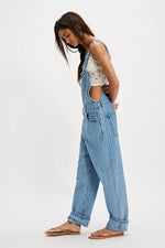 ZIGGY STRIPED DENIM OVERALLS - BEACHCOMBER