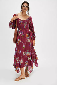 MORNING GLORY MAXI DRESS- EARTH RED COMBO