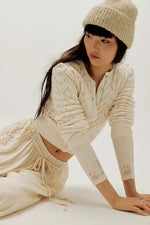 PRETTY IN POINTELLE CARDIGAN - IVORY