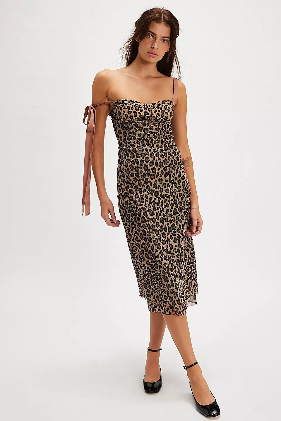PRINTED GOT GLAM SLIP DRESS- CHEETAH
