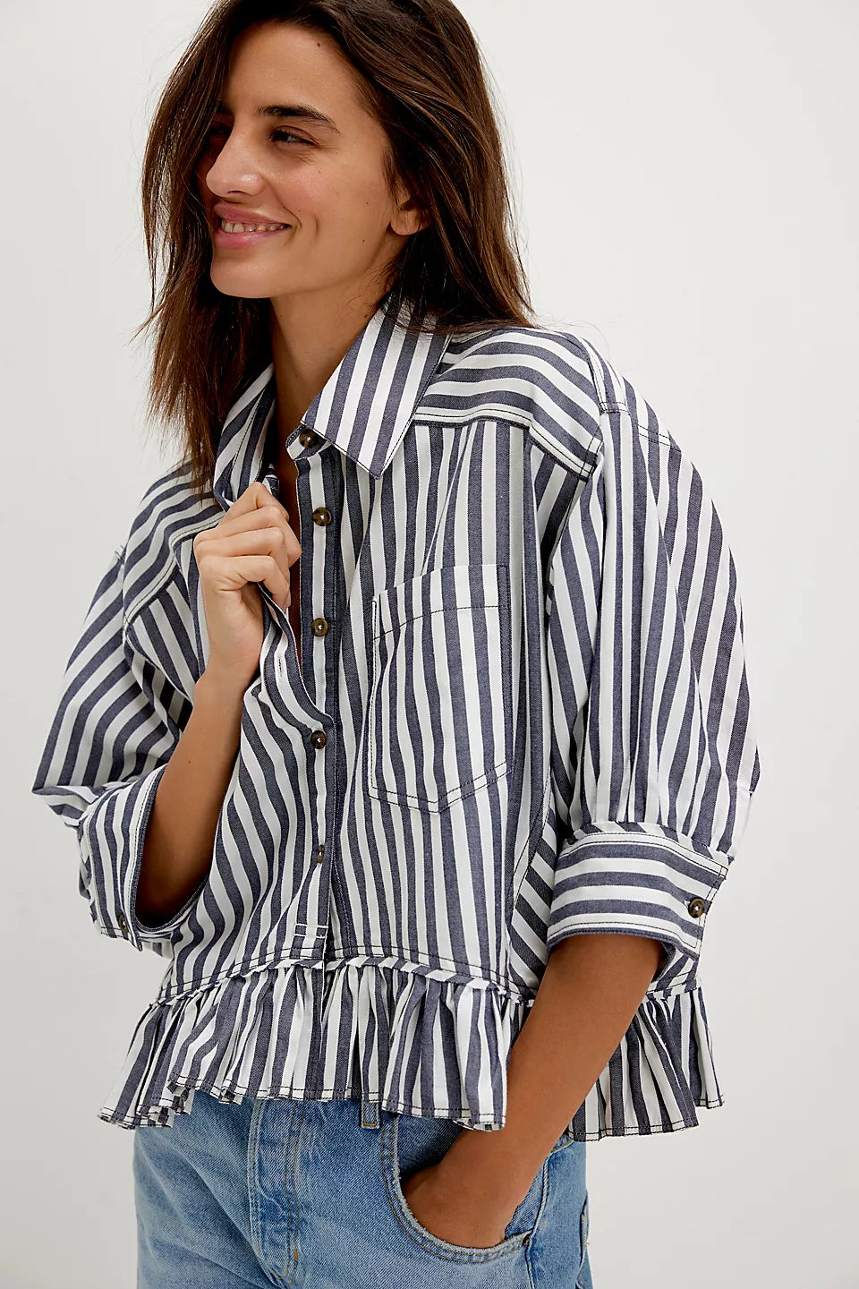 BAILEY STRIPED SHIRT-NAVY COMBO
