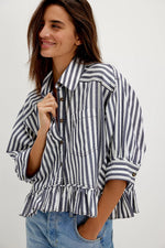 BAILEY STRIPED SHIRT-NAVY COMBO