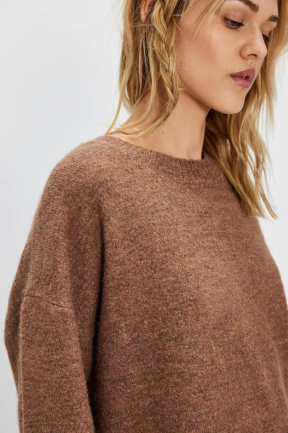 MARGOT SWEATER TEE - BROWNIE MELANGE