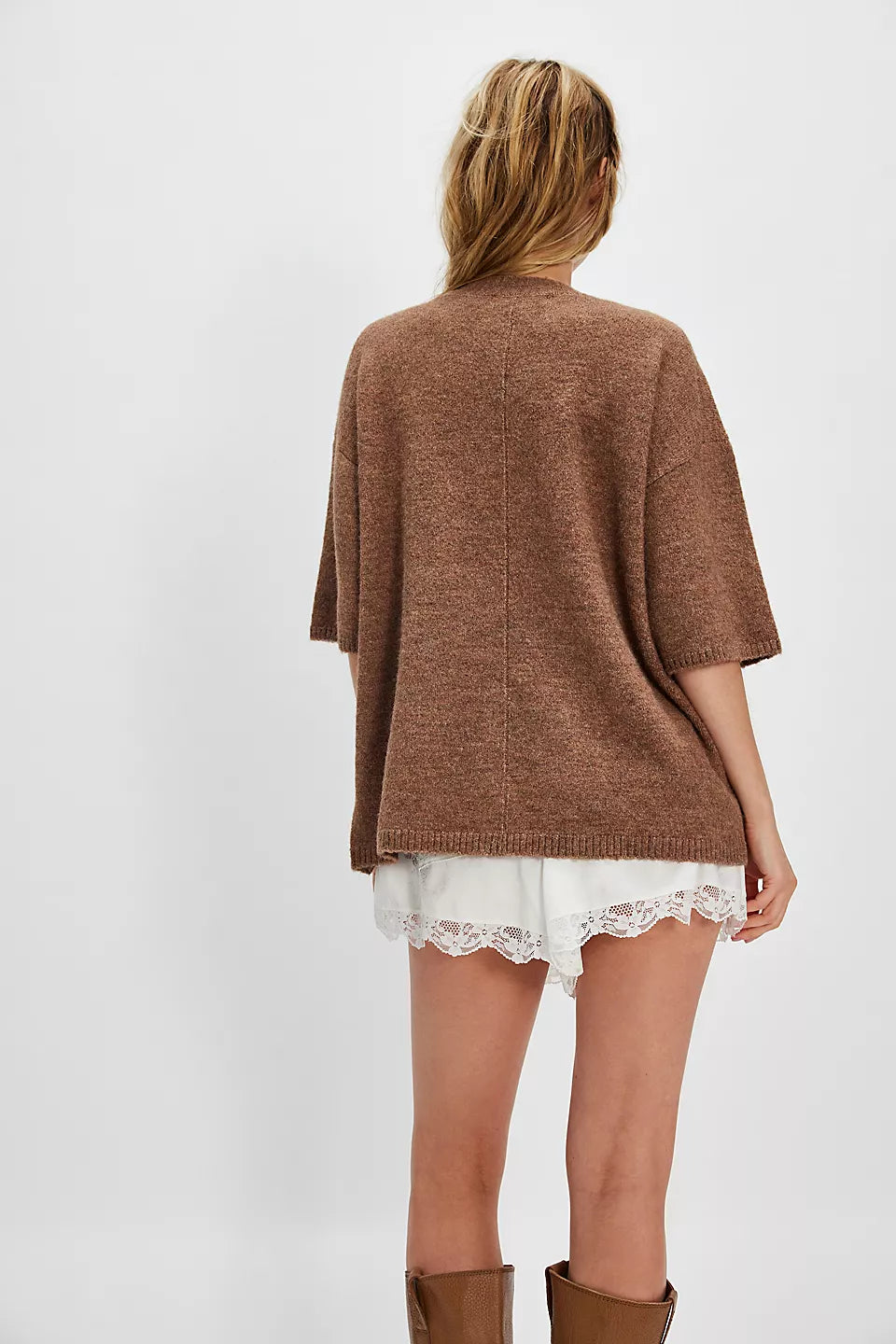 MARGOT SWEATER TEE - BROWNIE MELANGE