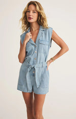 DASH TWILL ROMPER - LIGHT VINTAGE INDIGO