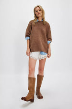 MARGOT SWEATER TEE - BROWNIE MELANGE