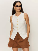 NOTHING EXTRA KNIT VEST - CHALK