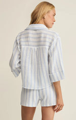 HELENA STRIPED SHIRT - SEA SALT